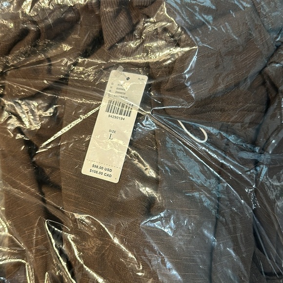 NWT! DAILY PRACTICE BY ANTHROPOLOGIE MOCK-NECK RUCHED MIDI DRESS BROWN 🔴 - Picture 6 of 6